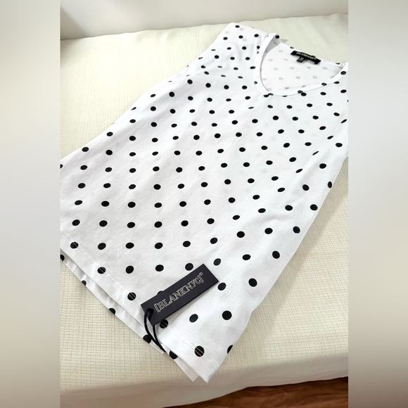 New Blank NYC Black and White Polka Dot Tank Top - Picture 5 of 7
